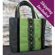 Ladies Designer Handbag in Black Satin - Melanie Ladies Designer Handbag in Black Satin - Melanie